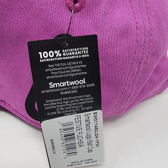 Smartwool Logo Ball Cap Festive Fuchsia Pink Cotton Adjustable New - Picture 9 of 13